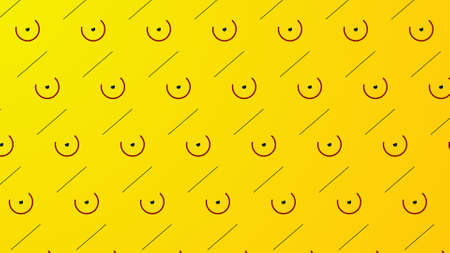 Geometric pattern where lines and shapes intersect with each other to form new patterns on bright vibrant yellow gradient with copy space. Use background for logo. Simple illustration conceptの写真素材
