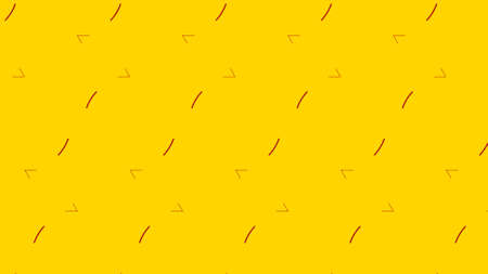 Geometric pattern where lines and shapes intersect with each other to form new patterns on bright vibrant yellow gradient with copy space. Use background .Simple illustration conceptの写真素材