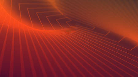 Loopable abstract digital neon geometric shapes background. Futuristic sparkling pattern that moves...