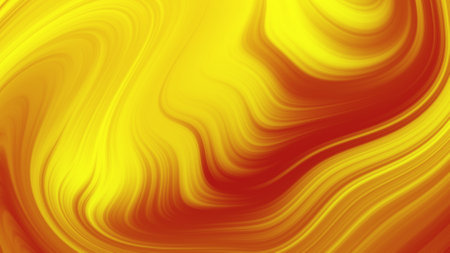 Fluid vibrant gradient of yellow red colors with smooth movement in the frame moves quickly with bends with copy space. Abstract lines background conceptの写真素材