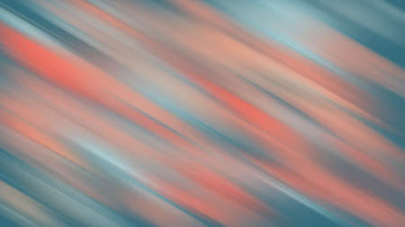 Twisted vibrant iridescent gradient blurred of coral blue and beige colors with smooth movement of the gradient in the frame with copy space. Abstract sideways lines conceptの写真素材