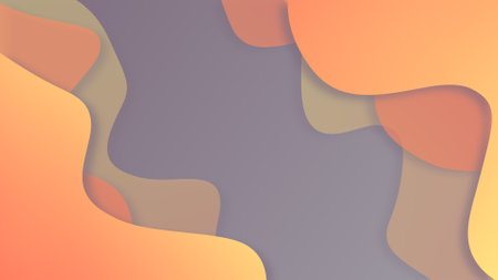 Waves gradient abstract background on the left and right corner of calming coral peach and gray...