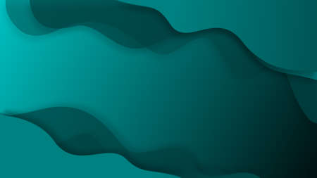 Waves gradient abstract background on the left and right corner of emerald green colors of 2022 year...