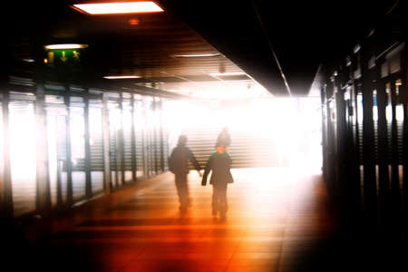 Undercrossing in the city. Toned in colourful-dreaming toneの写真素材