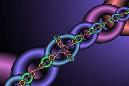 Chain pattern, bright and clear details. Digitally created.の写真素材