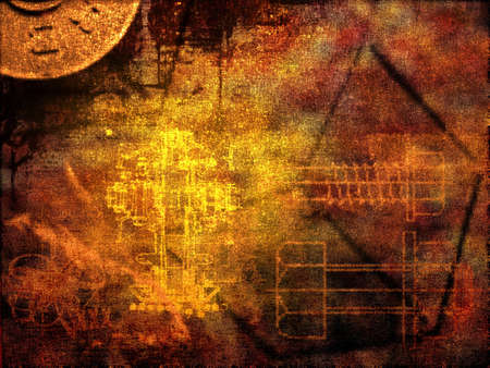 Background, digitaly designed. Abstract illustration, rusty colorsの写真素材