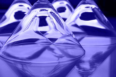 Upside-down martini glassesの写真素材