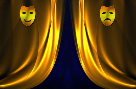 Wide open curtain patternの写真素材