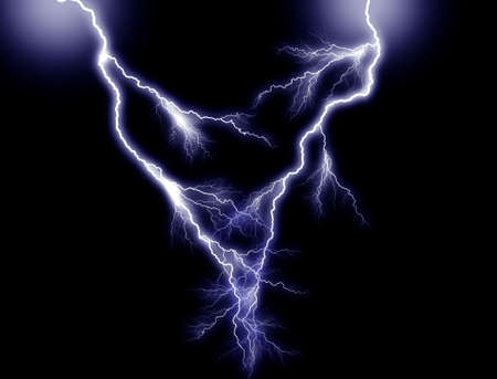 Blue double Lightning, from above, centered