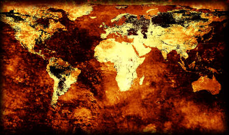 Old fashioned, grungy world mapの写真素材
