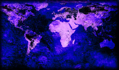 Fluorescence grungy world mapの写真素材
