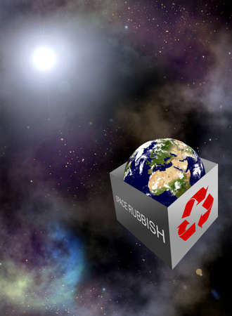 Ecology concept- Earth in a recycle bin