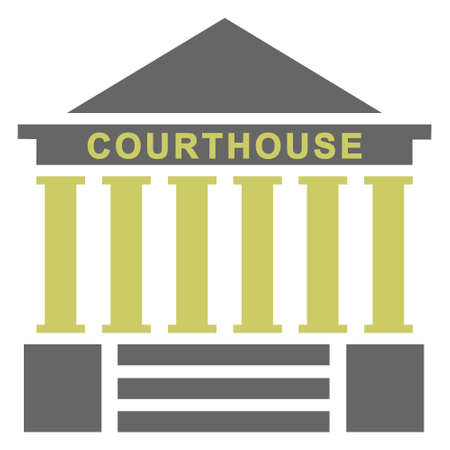 Courthouse illustration, isolated against white backgroundの写真素材