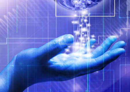 Abstract business and information technologies backgroundの写真素材