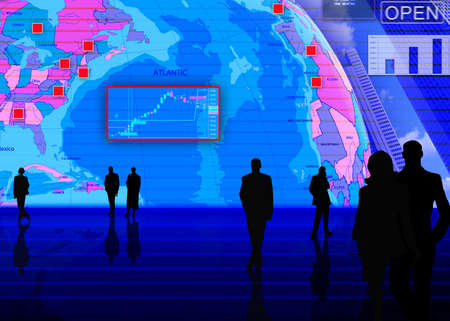 Abstract business concept: foreign currency exchange market scene