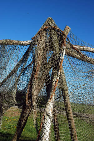 Drying fisherman's netの写真素材