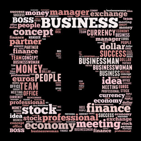 Business related word cloud - dollar symbolの写真素材