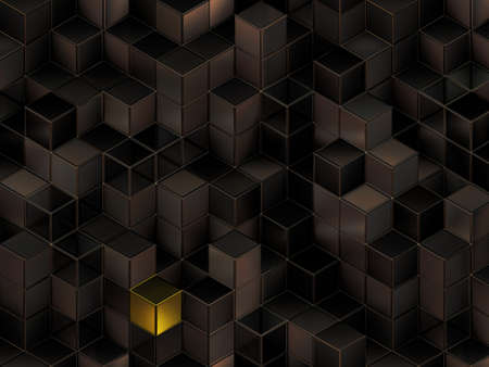 3D cubes abstract background with a lot of concepts and metaphors: business, team, technologies, industry, digital, computer management, crowd, originality, information, data, etc.の写真素材