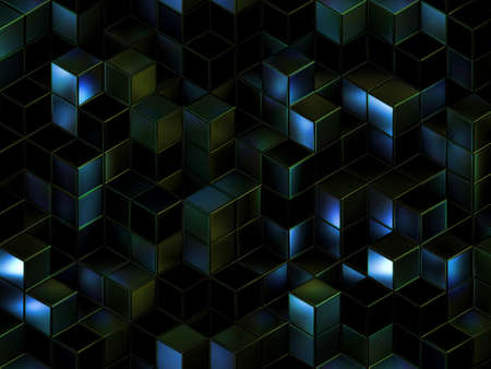 3D cubes abstract background with a lot of concepts and metaphors: business, team, technologies,...