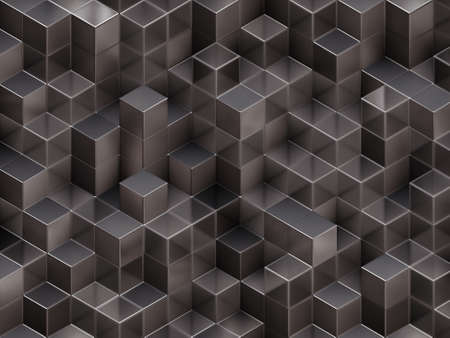 3D cubes abstract background with a lot of concepts and metaphors: business, team, technologies, industry, digital, computer management, crowd, originality, information, data, etc.の写真素材