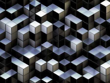 3D cubes abstract background with a lot of concepts and metaphors: business, team, technologies, industry, digital, computer management, crowd, originality, information, data, etc.の写真素材
