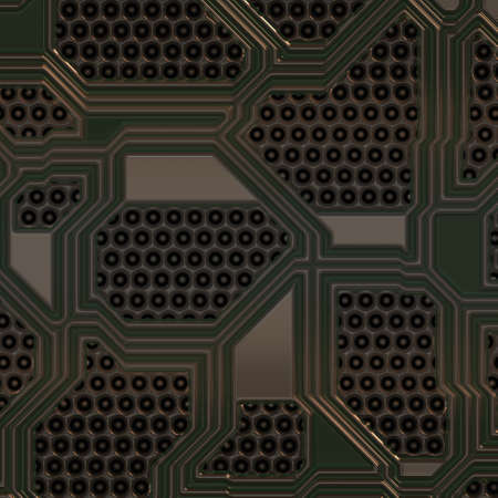 Artificial circuit board close-up conceptual illustration