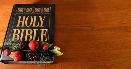 Christmas Bible on table