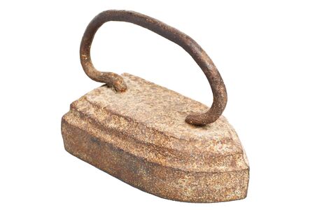 old vintage Russian Soviet rusty iron isolated on a white backgroundの写真素材