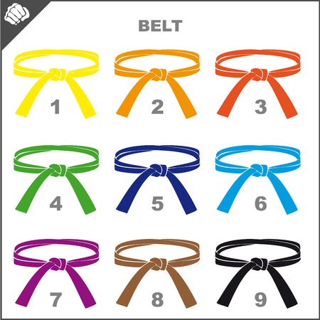 COLORED BELTS-MARTIAL ARTS ORIGINAL SETのイラスト素材