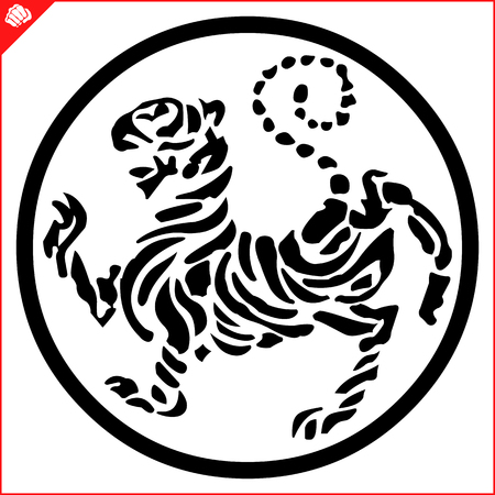 Martial art colored simbol design. Karate emblem.のイラスト素材