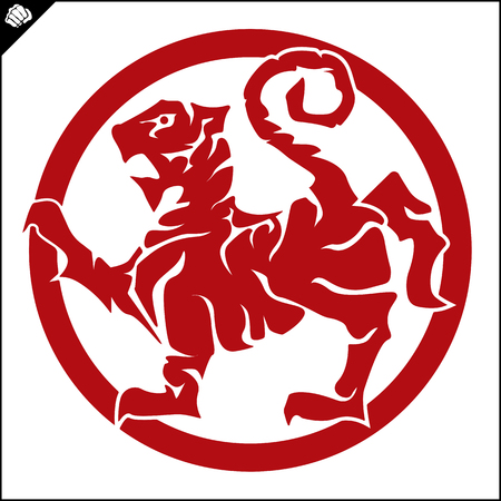 Martial art colored simbol design. Karate emblem.のイラスト素材