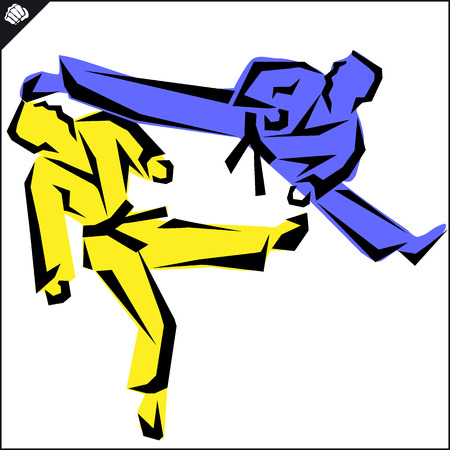 Martial art colored simbol, logo. Karate creative design emblem.のイラスト素材