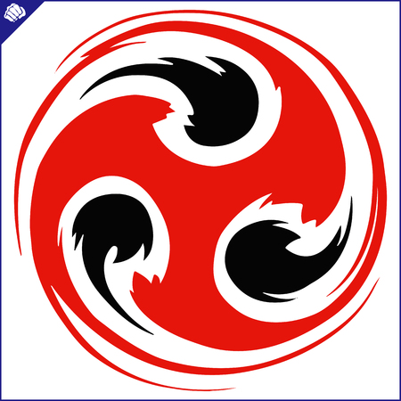 Martial art colored simbol design. Karate emblem.のイラスト素材