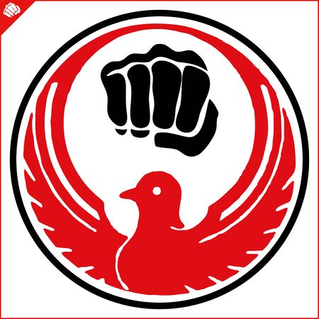 Martial art colored symbol design. Karate emblem.のイラスト素材