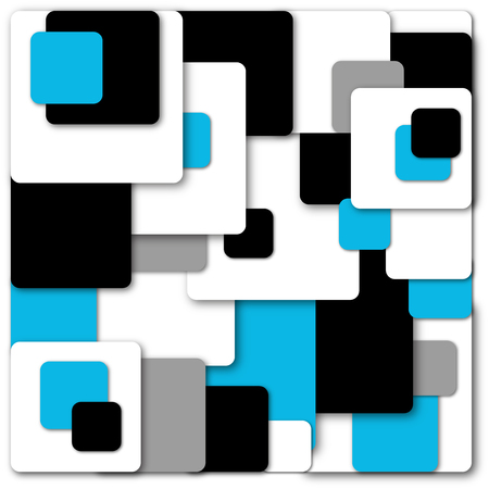 Retro Squares and Geometric Colored Shadow Shapes Background. Vector, EPS.のイラスト素材