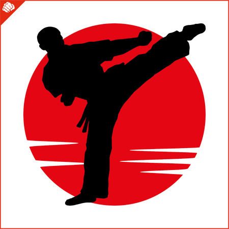 Martial art colored simbol, logo. Karate creative design emblem.のイラスト素材