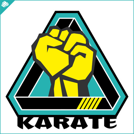 Martial art colored simbol, logo. Karate creative design emblem.のイラスト素材