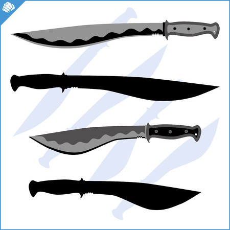 Set of vintage double edged one-handed swords. Knightly art of fencing.のイラスト素材