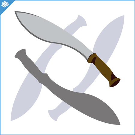 Set of vintage double edged one-handed swords. Knightly art of fencing.のイラスト素材