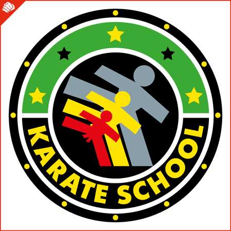 Martial art colored simbol, logo. Karate creative design emblem.のイラスト素材