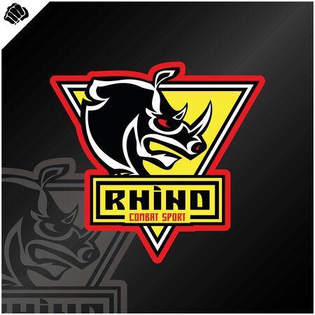 rhino head logo for sports teamのイラスト素材