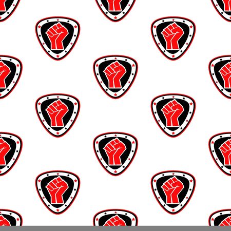 Seamless Texture Pattern MMA logo fist presswall. Vector, EPS.のイラスト素材