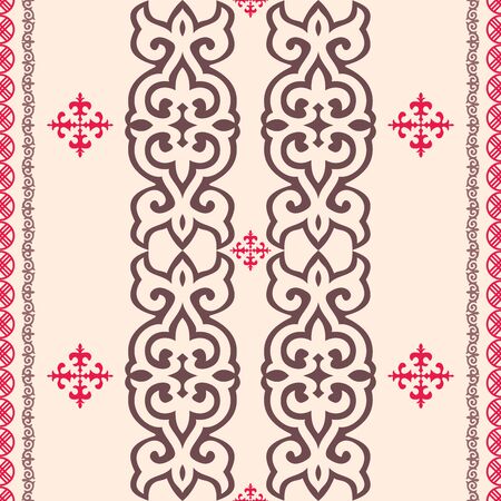 Ethnic patterns. Traditions of nomads, Kazakh steppes, Asian Mongolian Caucasusのイラスト素材