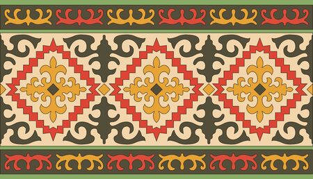 Ethnic patterns. Traditions of nomads, Kazakh steppes, Asian Mongolian Caucasusのイラスト素材