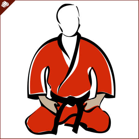 Martial art colored simbol design. Karate emblem.のイラスト素材