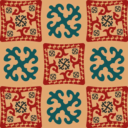 Ethnic patterns. Traditions of nomads, Kazakh steppes, Asian Mongolian Caucasus