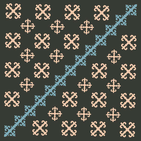 Ethnic patterns. Traditions of nomads, Kazakh steppes, Asian Mongolian Caucasusのイラスト素材