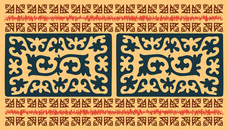 Ethnic patterns. Traditions of nomads, Kazakh steppes, Asian Mongolian Caucasus