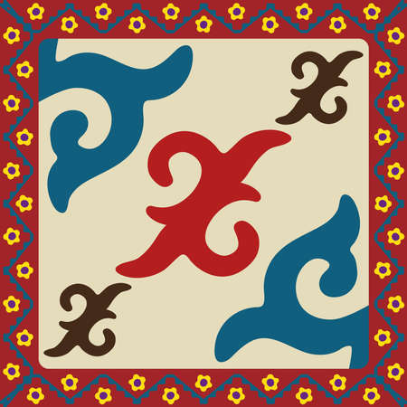 Ethnic patterns. Traditions of nomads, Kazakh steppes, Asian Mongolian Caucasusのイラスト素材