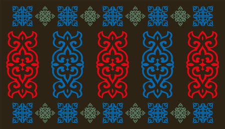 Ethnic patterns. Traditions of nomads, Kazakh steppes, Asian Mongolian Caucasusのイラスト素材
